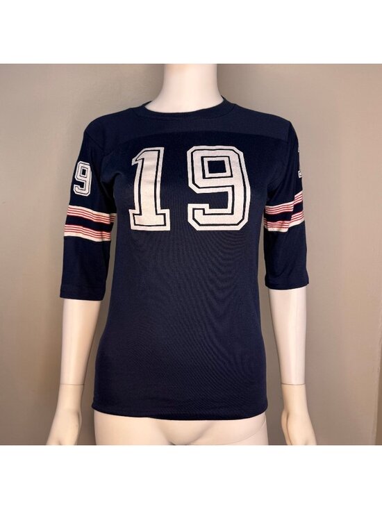 Campus Other - Vintage 1960s/70s Kids Navy Blue Jersey T-Shirt, Number 19, Never Iron by Campu